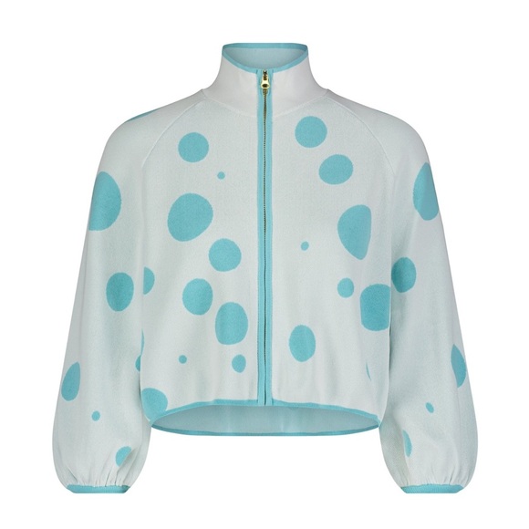 Aleeza Paris Tops - Aleeza Paris Polka Dot Cropped Knit Cardigan